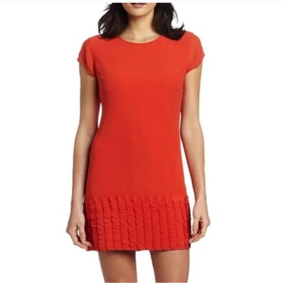 Ted Baker Glana Circle Hem Mini Dress Orange/Red - Picture 8 of 8